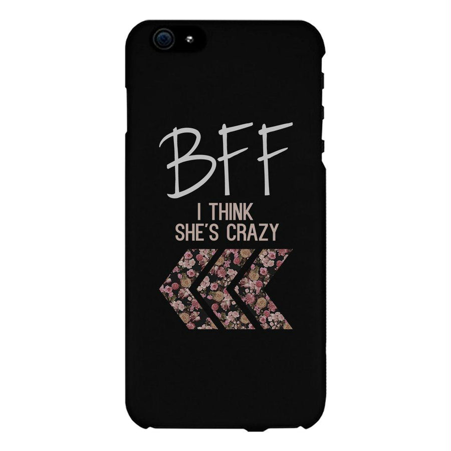 BFF Floral Crazy Best Friend Black Matching Phone Cases