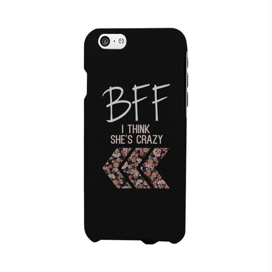 BFF Floral Crazy Best Friend Black Matching Phone Cases