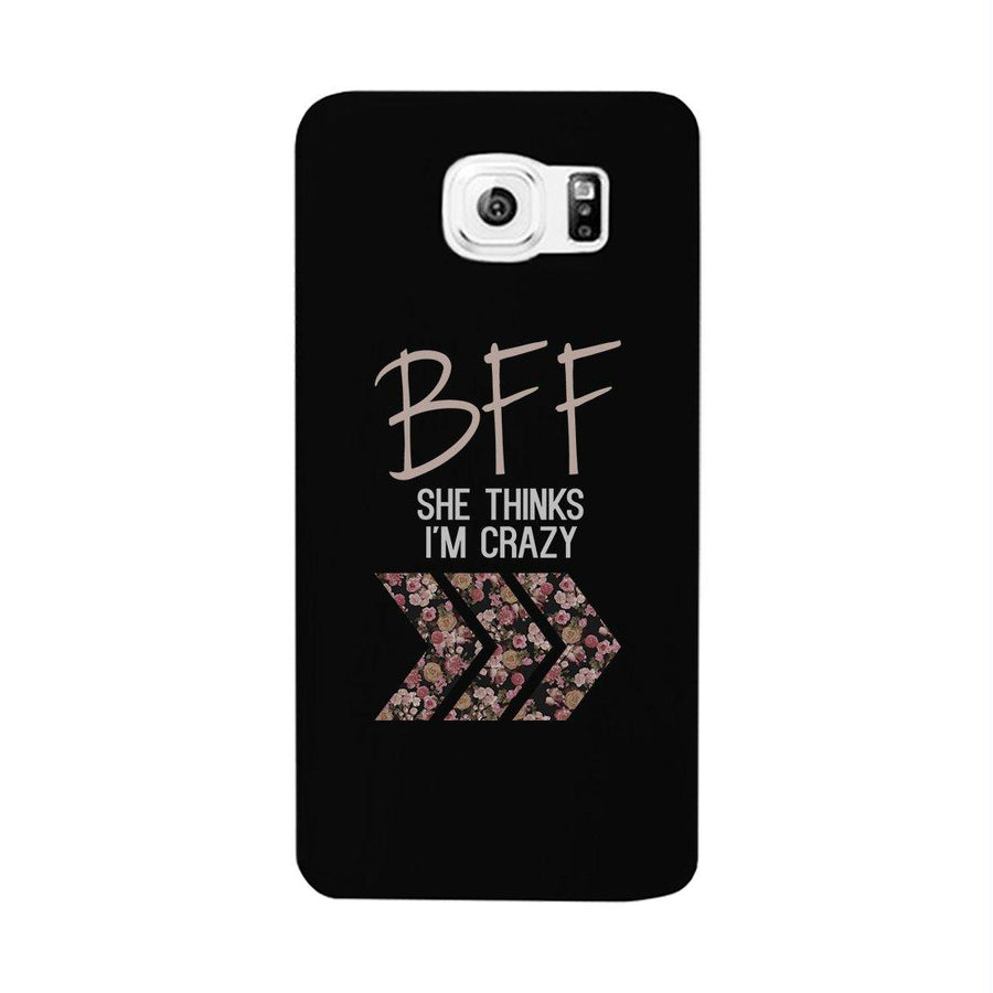 BFF Floral Crazy Best Friend Black Matching Phone Cases