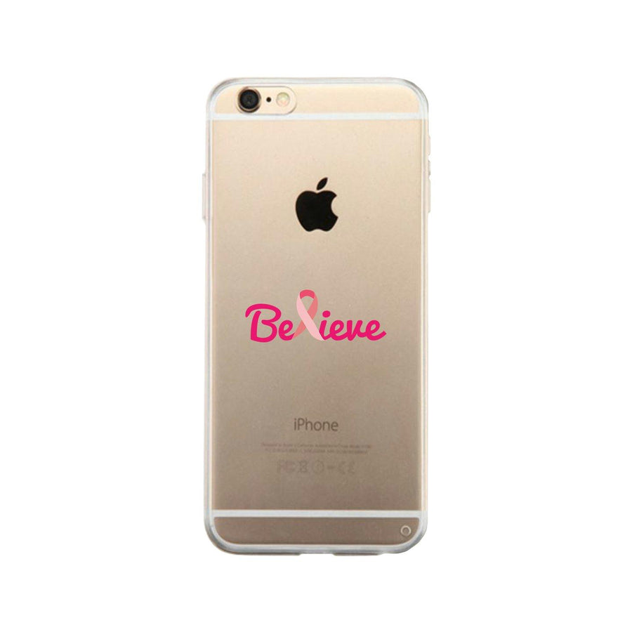 Believe Breast Cancer Awareness Clear Phone Case