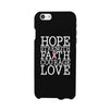 Hope Strength Faith Courage Love Breast Cancer Black Phone Case