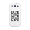 Hope Strength Faith Courage Love Breast Cancer White Phone Case