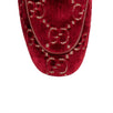 Women's Horsebit GG Velvet Crystal Heel Loafers - Red