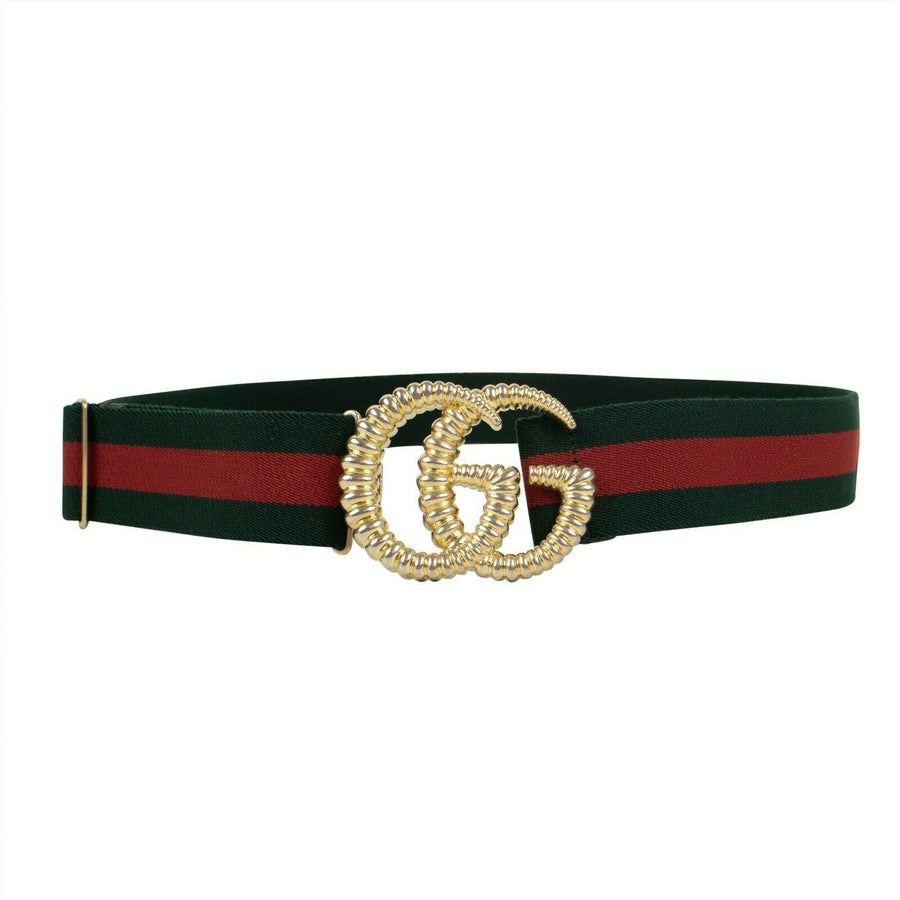 Web With Torchon Double G Belt - Green/Red