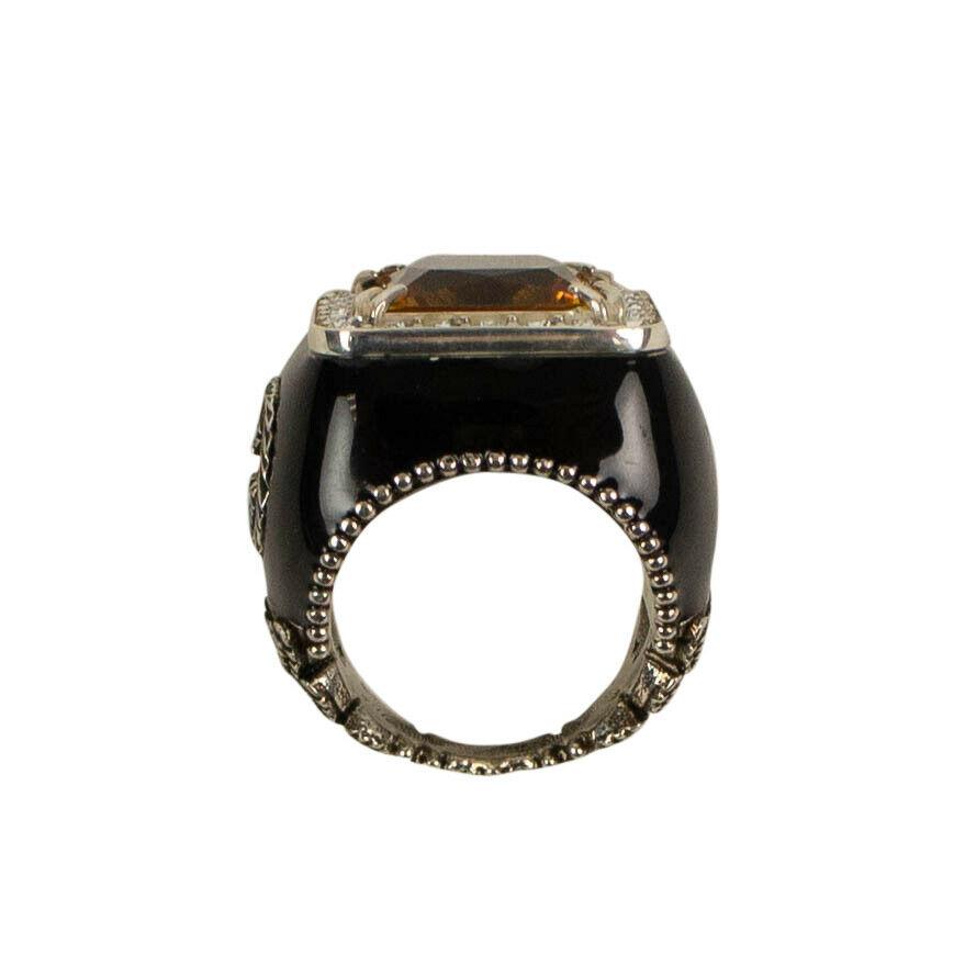 Stone And Crystals Ring - Black