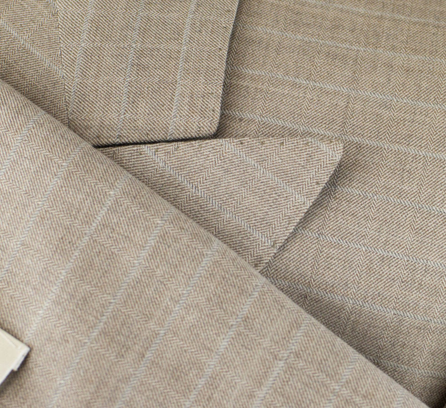 Super 150's Wool Double Breasted Suit - Brown