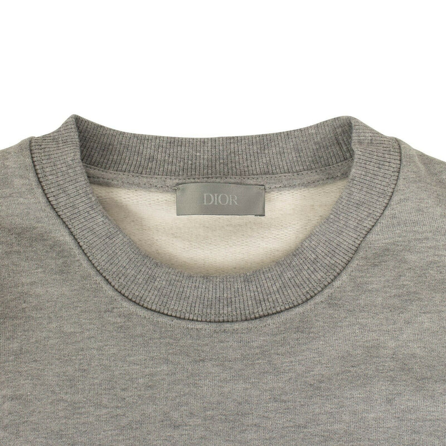 Cotton 'CD Icon' Logo Crew-Neck Sweater - Gray