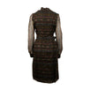 Silk Long Sleeve Patterned Dress - Multi