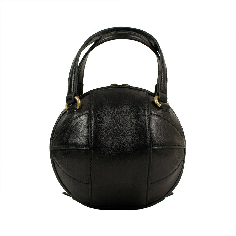 Leather Mini 'Tifosa' Convertible Strap Ball Shoulder Bag - Black