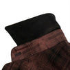 Genuine Leather Plaid Button Down Shirt - Burgundy / Black