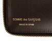 Leather Clover Embossed Small Wallet - Brown