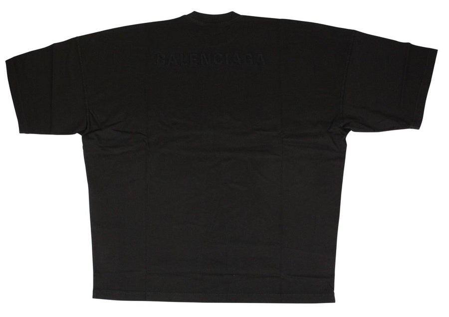 Black Cotton Logo Short Sleeve Crewneck T-Shirt