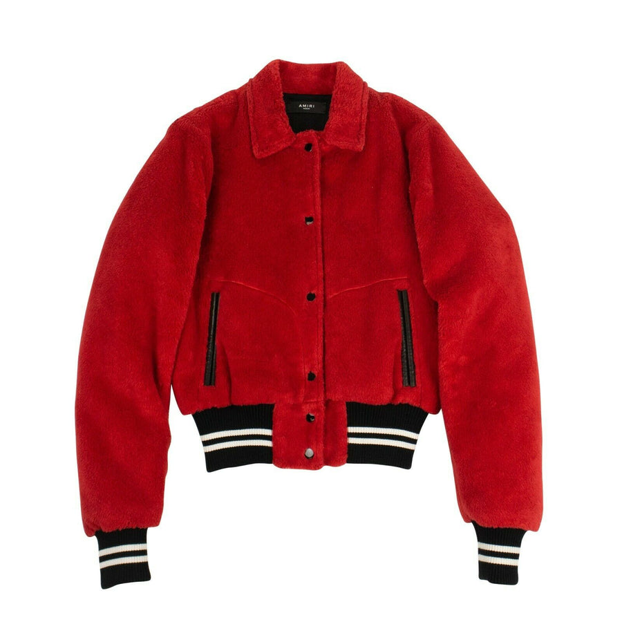 Sherpa Band Bomber Jacket - Red