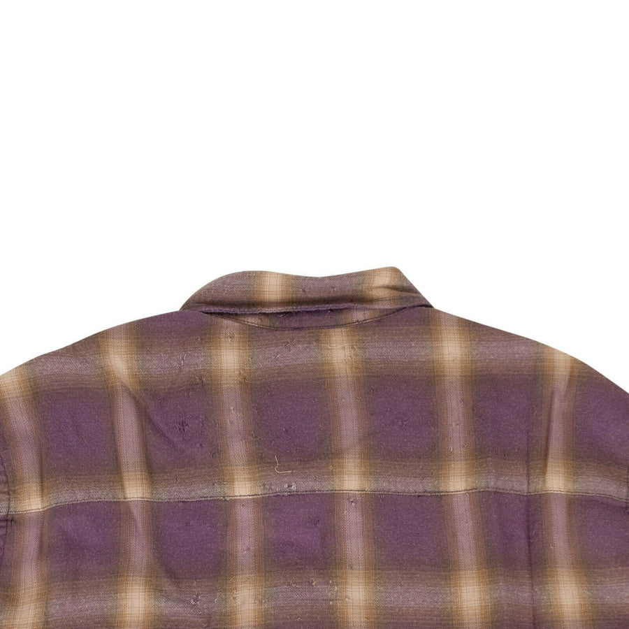 Shotgun Plaid Button Down Shirt - Purple