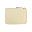 Leather Number Embossed Wallet Pouch - Ivory