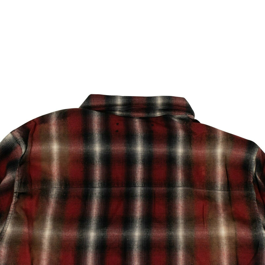 Spray Plaid Button Down Shirt - Red