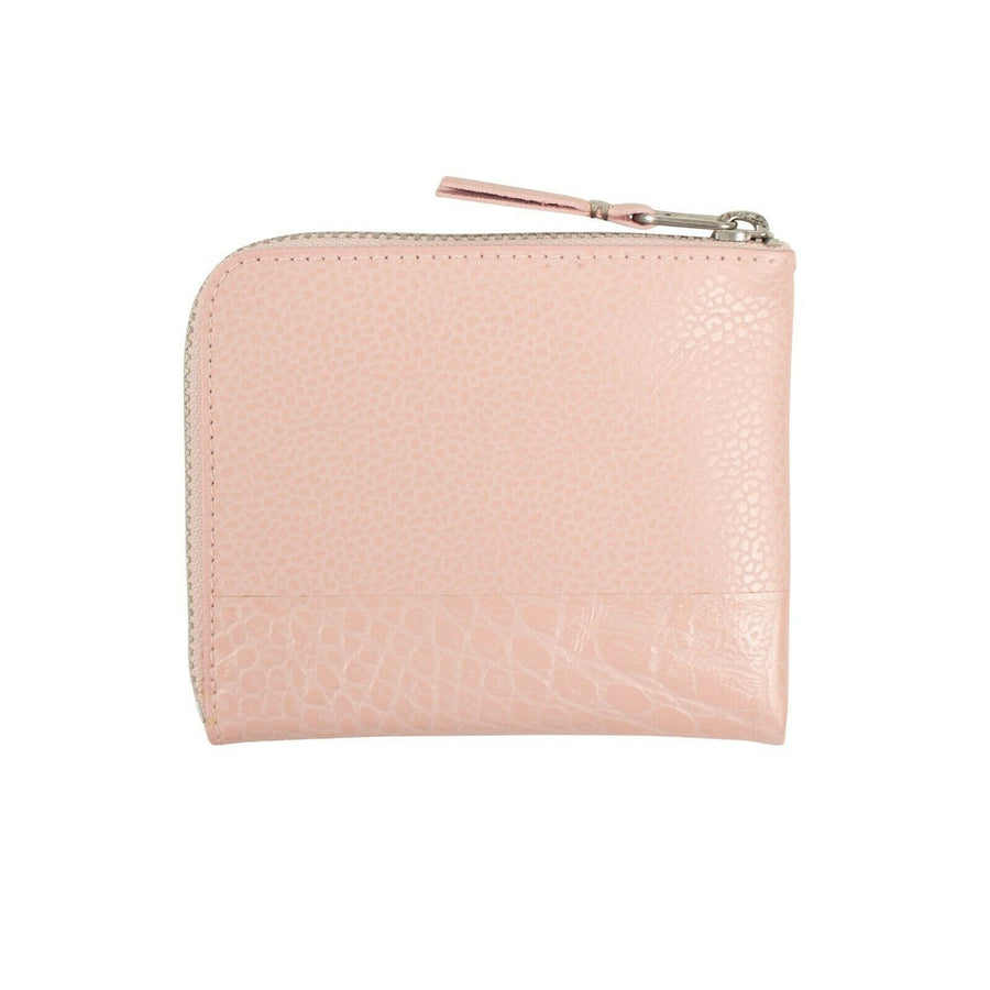 Reptile Leather Patchwork Slim Wallet Pouch - Pink