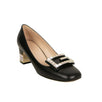 Women's Leather G Buckle Pumps - Black