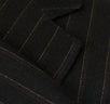 Drop 6 Striped Wool 2 Button Suit - Black