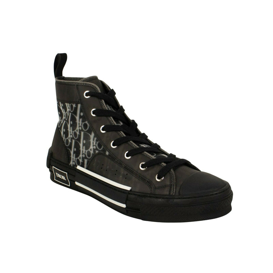 Canvas 'B23' Oblique High-Top Sneakers - Black