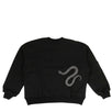 Cotton 'Glitter Snake' Loose Fit Sweatshirt - Black