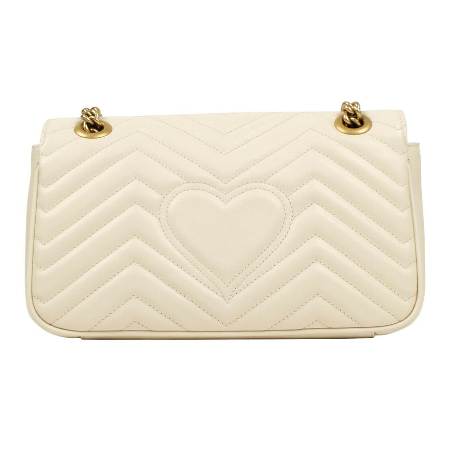 Quilted Leather GG Marmont Matelassé Small Shoulder Bag - Ivory