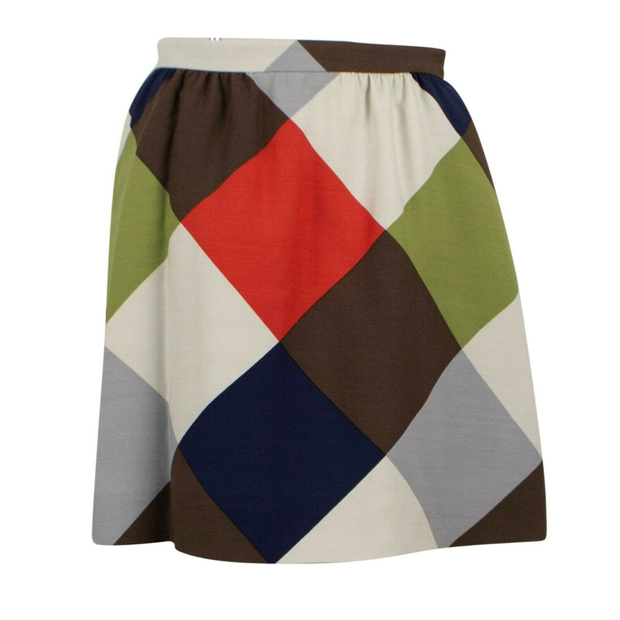 Wool Blend Color Block Skirt - Multi