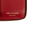 Leather Letter Embossed Zip Around Wallet - Red