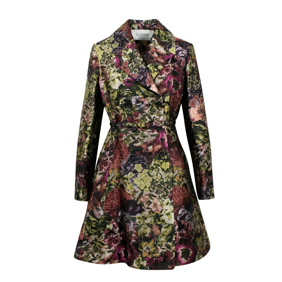 Floral Print Silk Blend Long Jacket - Multi