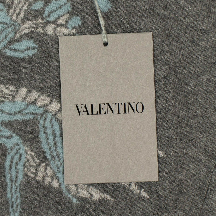 Cashmere Tree Design On Back Sweater - Gray / Teal