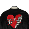 Lovers Embellished Silk Baseball Bomber Jacket - Black