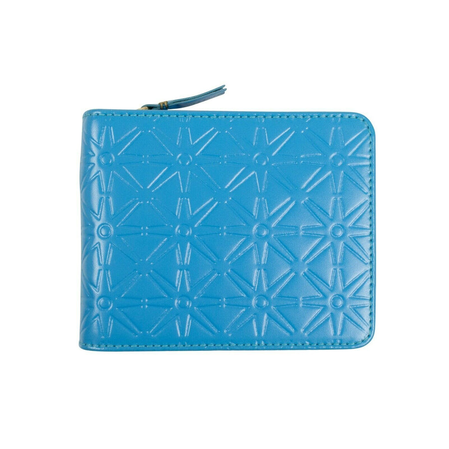 Leather Star Cardholder Zip Around Wallet - Blue