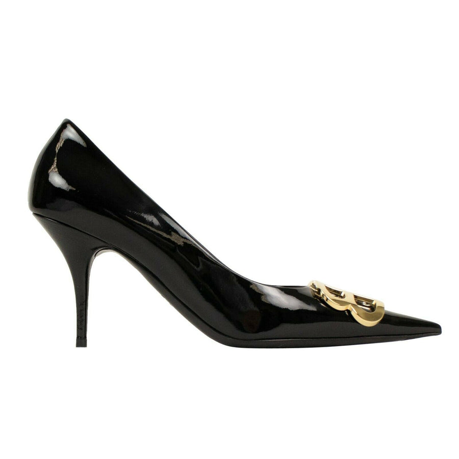 Patent Leather BB Pointed Toe Pumps - Black