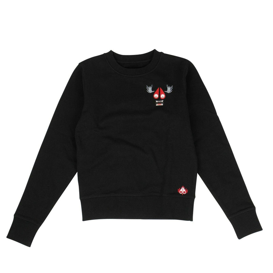 Women's Cotton Embroidered Munster Sweater - Black