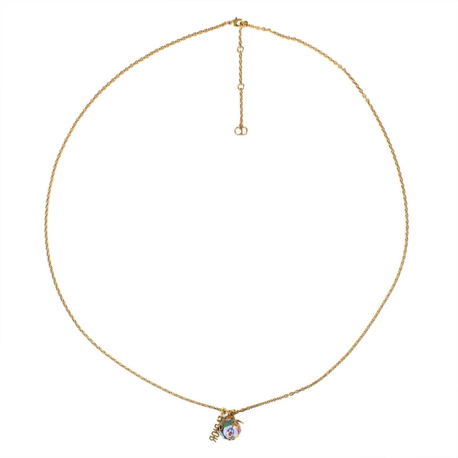 Multi-Color Gold Pearl 'J'Adior' Long Necklace