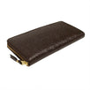 Leather Letter Embossed Wallet - Brown