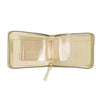 Leather Clover Cardholder Zip Around Wallet - Ivory