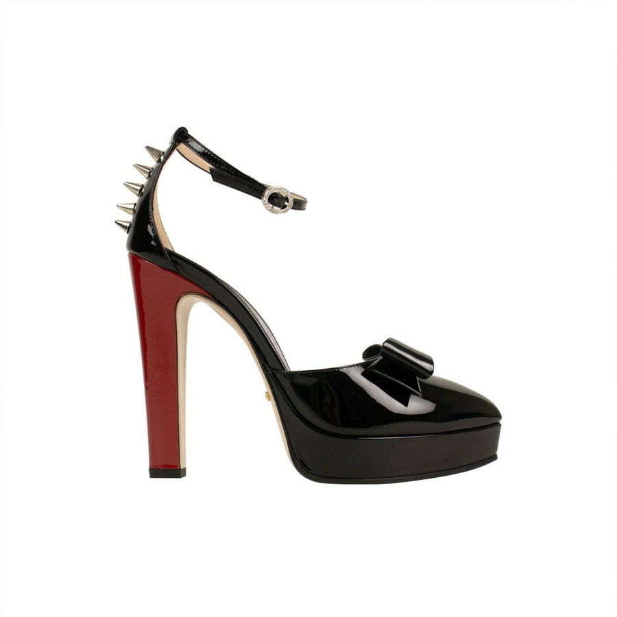 Women's Patent Leather Sadie Spiked Pumps - Black