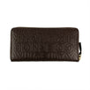 Leather Letter Embossed Wallet - Brown