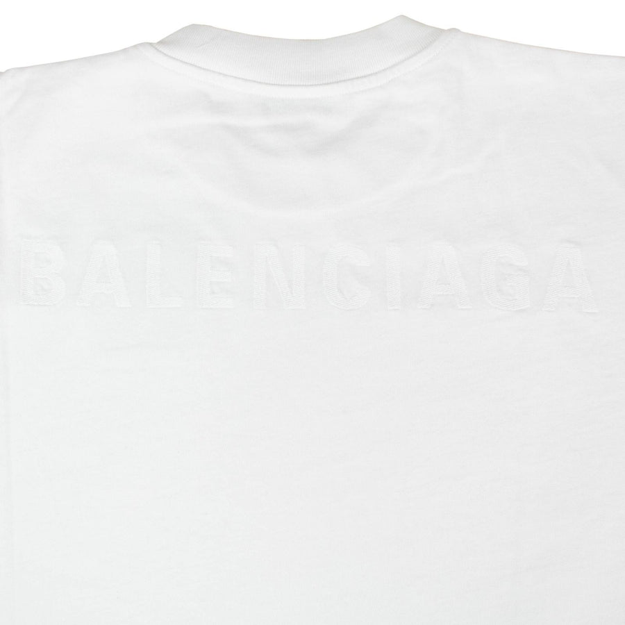 White Cotton Logo Short Sleeve Crewneck T-Shirt