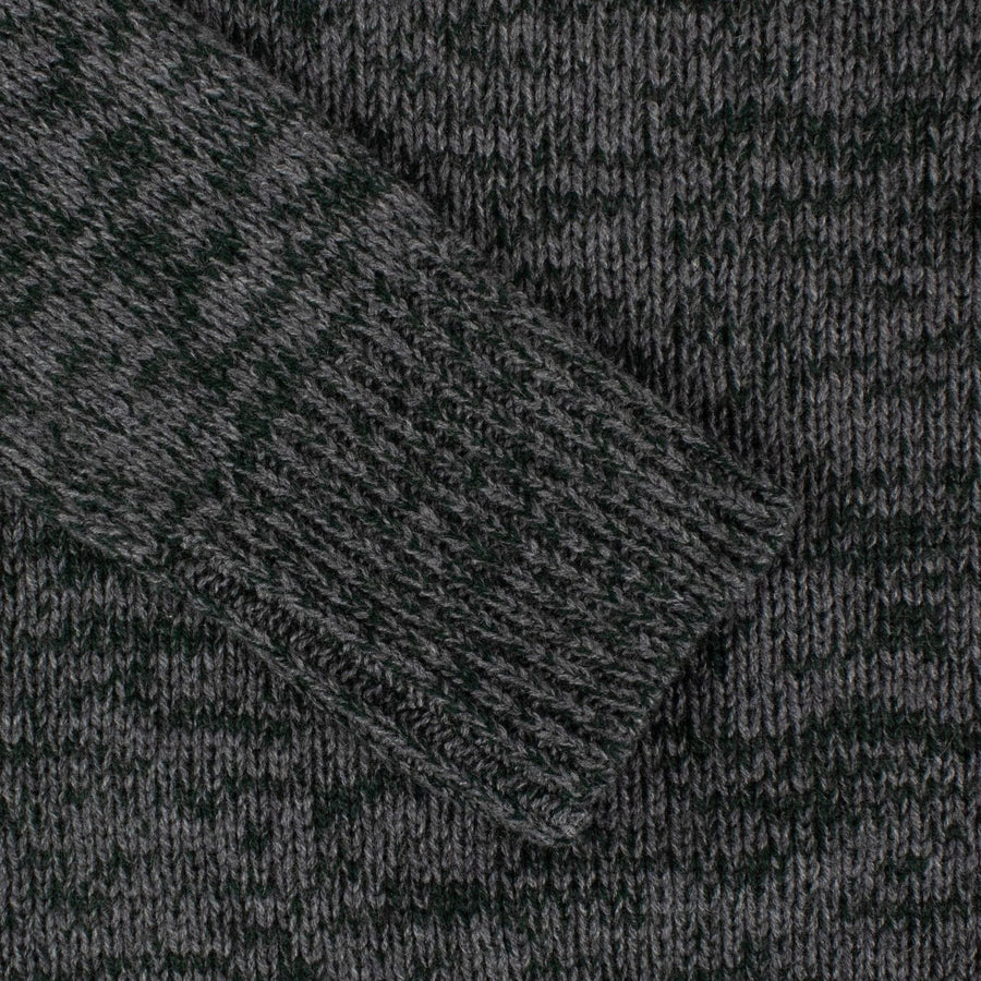 Cashmere J'ADIOR 8 Marled Knit Crewneck Sweater - Gray / Green