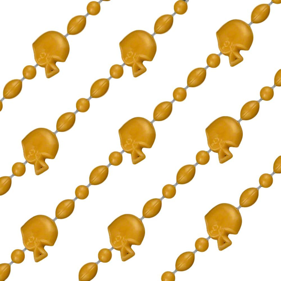 Football Helmet Bead Necklaces Gold Pack of 12