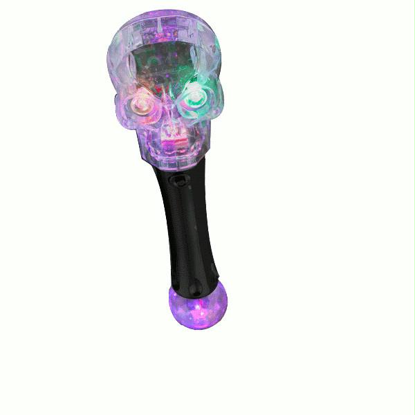 LED Flashing Spooky Cackling Skull Wand