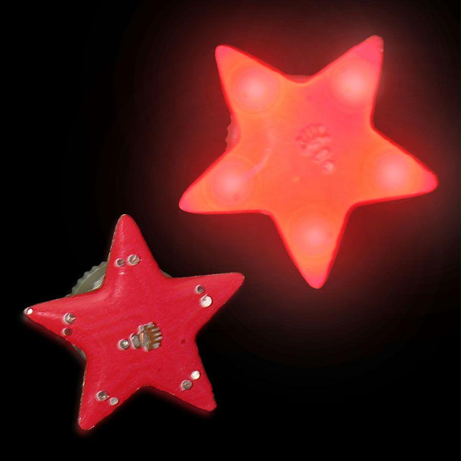 Red Star Flashing Body Light Lapel Pins