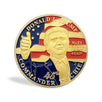 45th US President Donald Trump Thumbs Up on USA Flag Commemorative Gold Coin