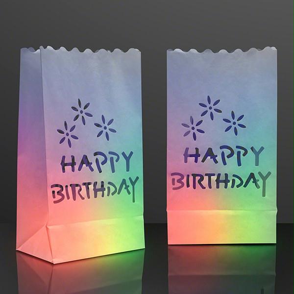 Luminary Bags with Happy Birthday Design