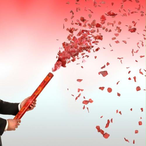 Red and White Rose Petals Confetti Cannon 24 Inch