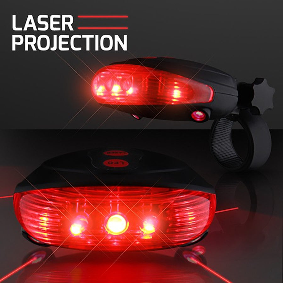 Red Bike Light with Ground Illuminating Lasers