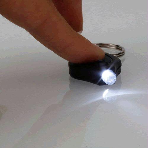 White Feauxton LED Light Key Rings