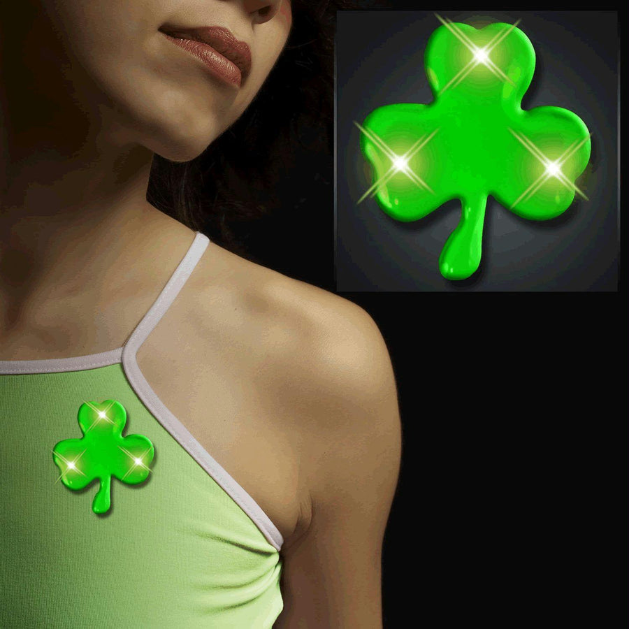 Four Leaf Clover Flashing Body Light Lapel Pins